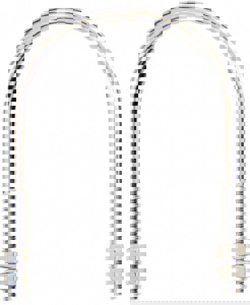 Round U-Bolt: Without Mount Plate, 3/8-16 UNC, 2-3/8
